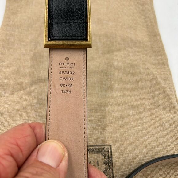 SOLD!!!!     Men’s authentic Gucci black leather belt, 90cm/36 made in Italy - Picture 7 of 7